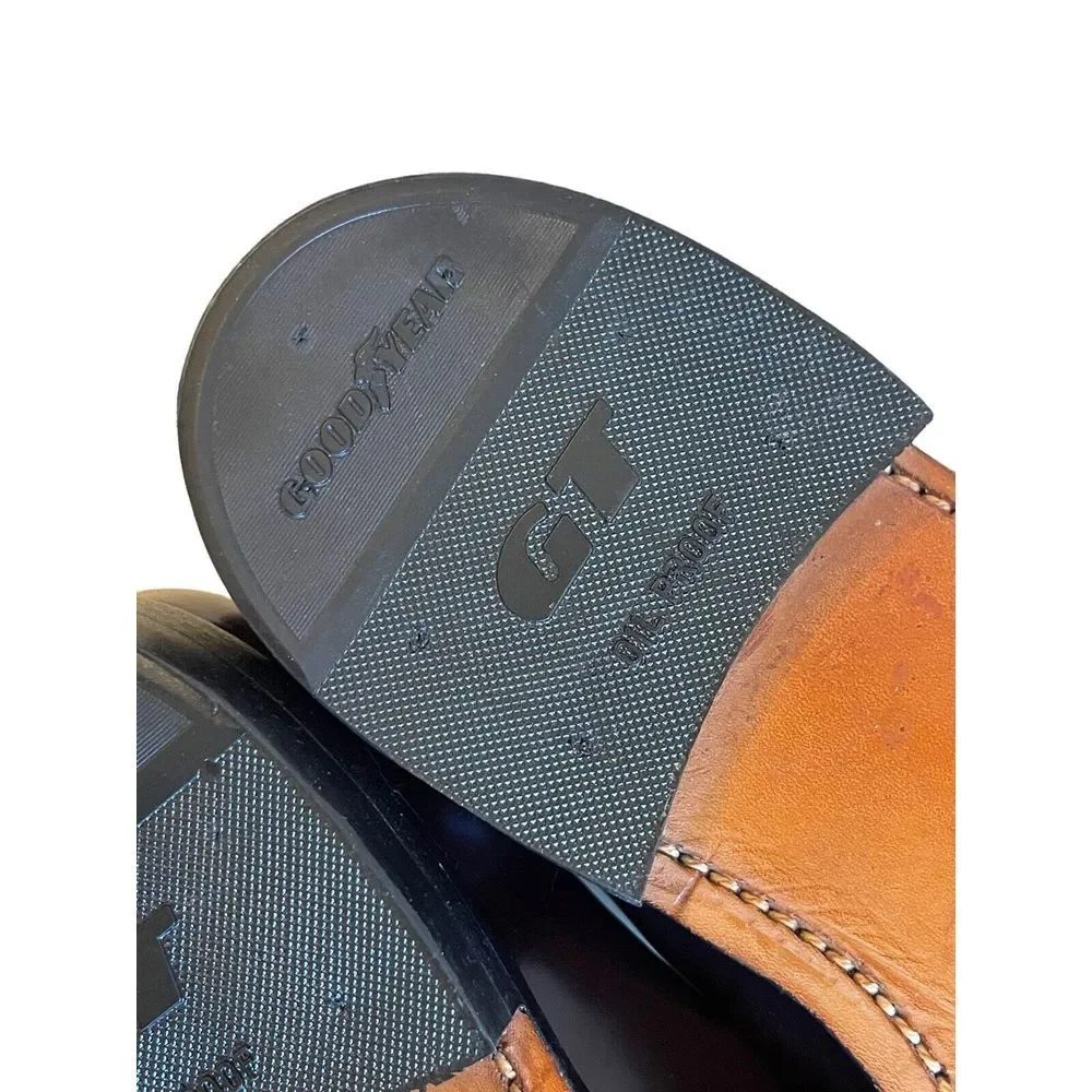 Knapp K160 Brown Leather Dress Shoe Men 7 EE Goodyear GT Oil Proof USA B27 92029